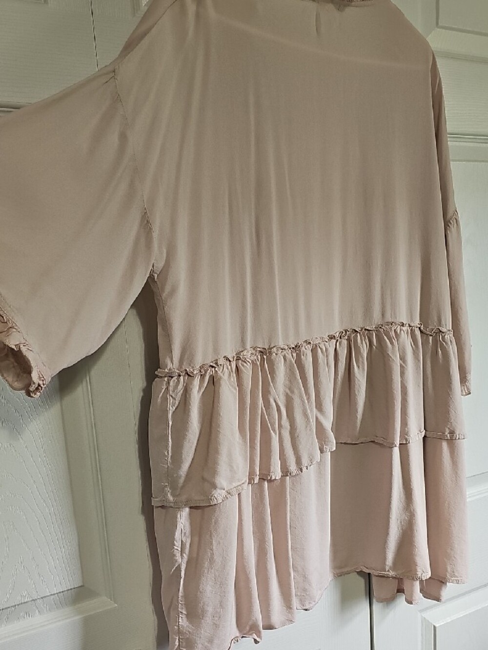 easel Light Blush Ruffle-Trim Kimono Robe - Picture 6 of 7